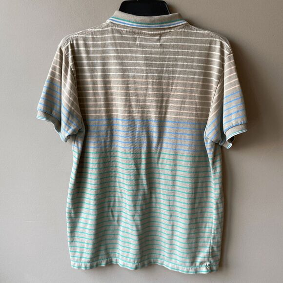 VTG 80s 90s Striped Polo Shirt Pastel Preppy Skater Normcore Sz M/L - Picture 6 of 9